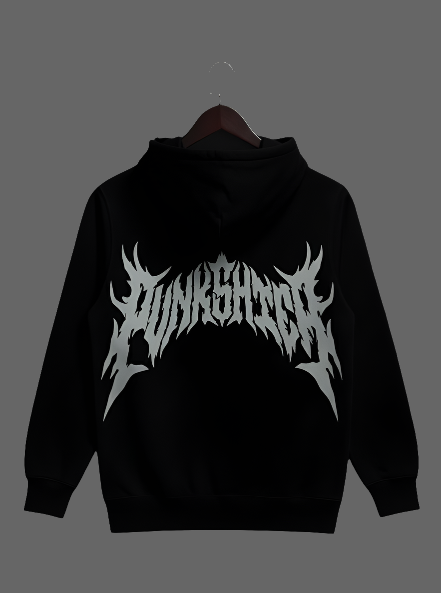 Black Printed Hoodie