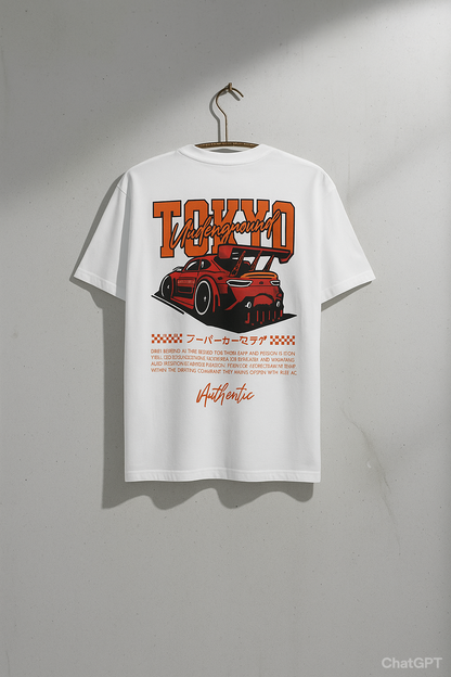 White Printed T-Shirt (OVERSIZED)
