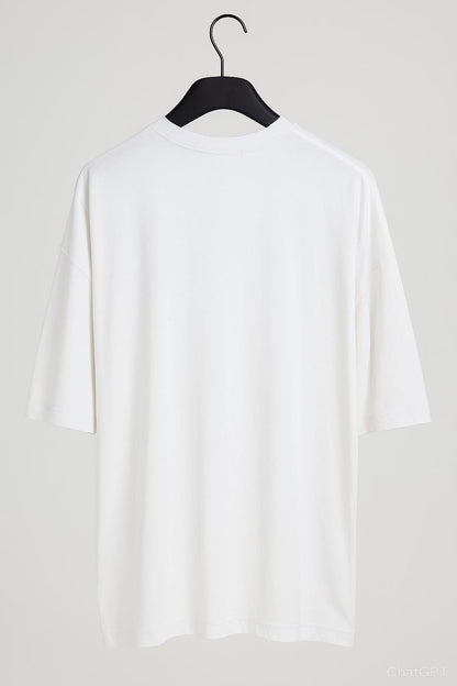 Printed White T-Shirt (OVERSIZED)