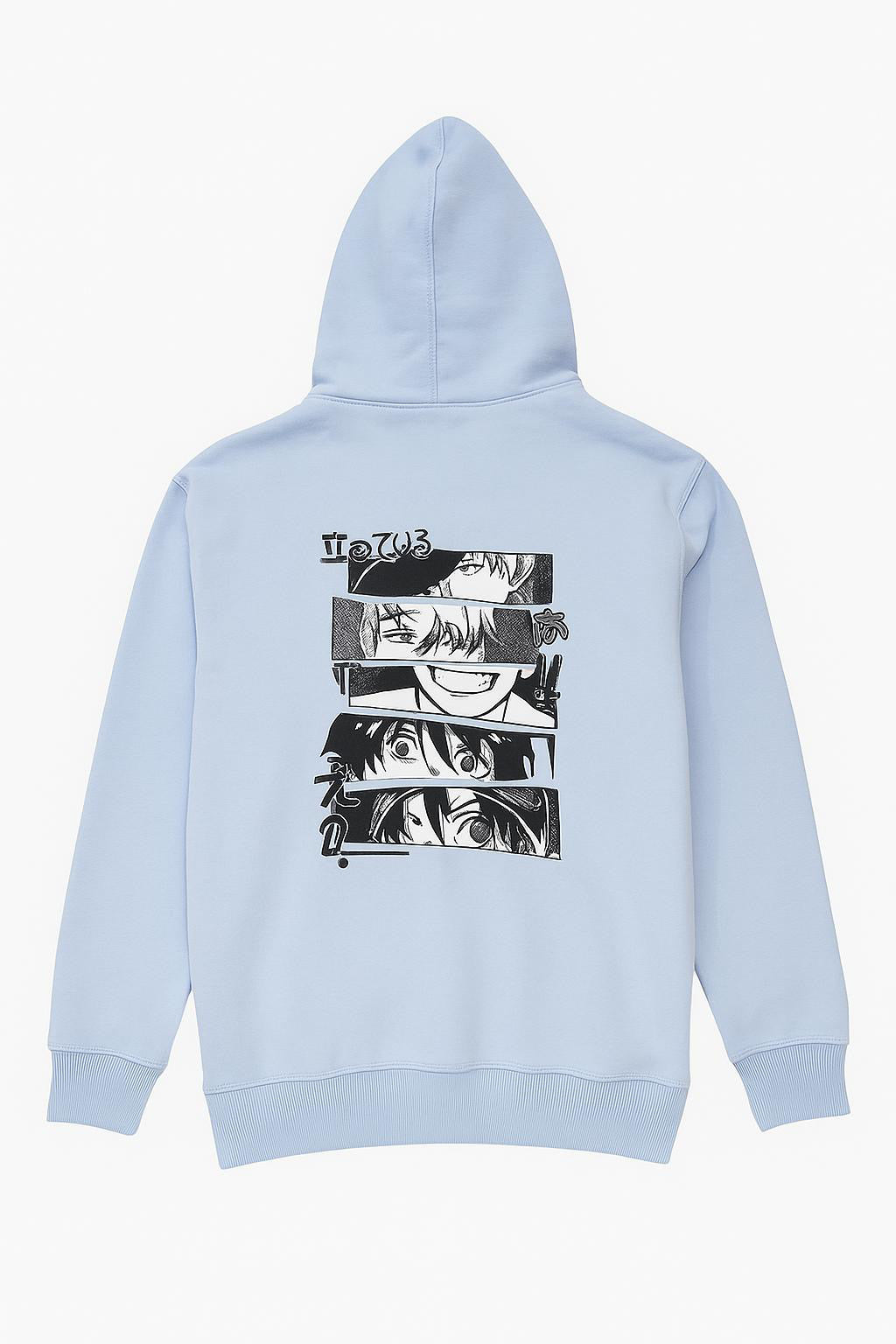 Anime Printed Sky Blue Hoodie