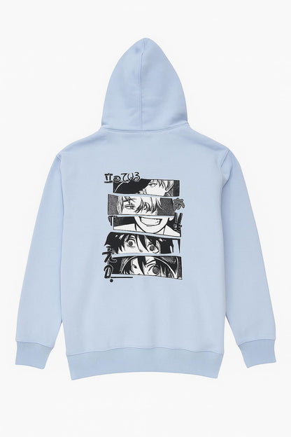 Anime Printed Sky Blue Hoodie