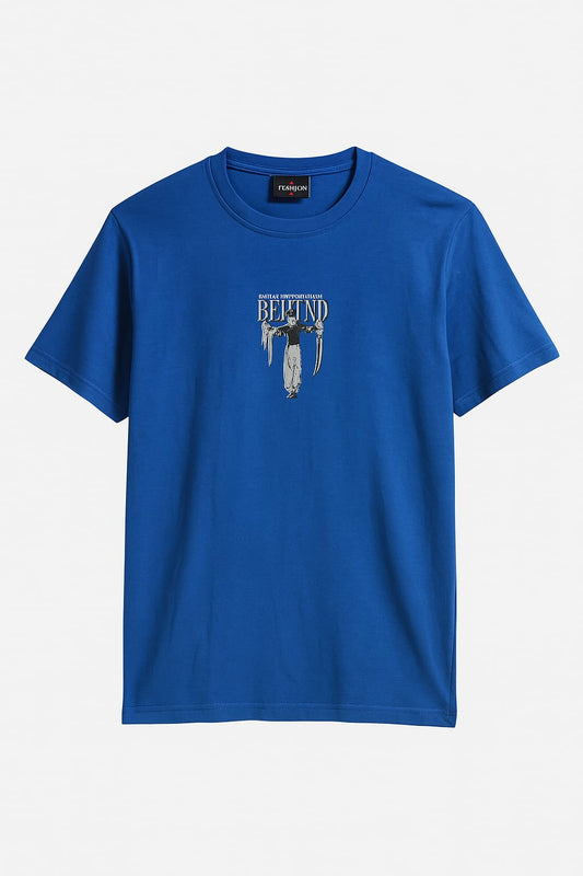 Blue Printed T-Shirt (OVERSIZED)