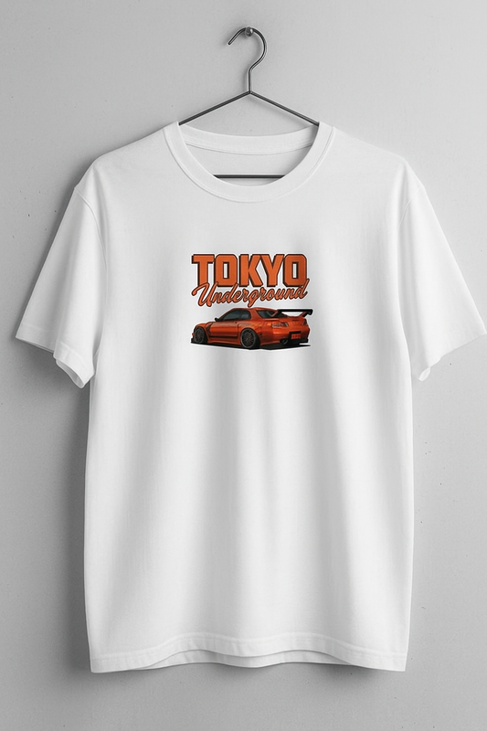 White Printed T-Shirt (OVERSIZED)